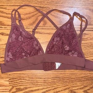 Forever 21 Lace Triangle Bralette in Mauve